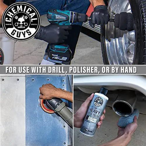 Heavy Metal Polish Restorer and Protectant for Chrome Aluminum Stainless Steel Brass Silver and More in use with drill and by hand