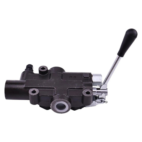 Four Way Three Position Hydraulic Control Valve For Log Splitters, 25 GPM At 2750 PSI, Auto Return Detent Lever, side view