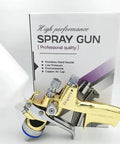 Straight Up Professional Pneumatic Paint Spray Gun Featuring High Atomization Nozzle Gravity Feed Build For Car Painting And Leather Repair Jobs That Deliver A Silky Smooth Flawless Finish Guaranteed with stainless steel nozzle and gravity cup.