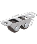 Rock Solid Mini Fixed Caster Wheels Set Of Four With Double Row Carbon Steel Build For Precision Tables showing two brown rubber wheels.