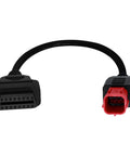 Front view of Ride Ready Motorcycle OBD2 Diagnostic Cable 6 Pin To 16 Pin Adapter For CAN Bus And K Line, OBD1 To OBD2 Converter.