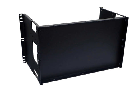 Front view of 6U Solid Panel For Industrial Control And Prototyping In 19 Inch Racks, heavy duty 14 gauge metal construction