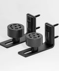 Set Of 2 Adjustable Roller Sliding Barn Door Bottom Floor Guides Wall Mounted With Flush Flat Bottom Black Fits Door Thickness 0.9 To 1.97 Inches No Slot Cutting Required Hidden Back Rollers For Smooth Quiet Operation