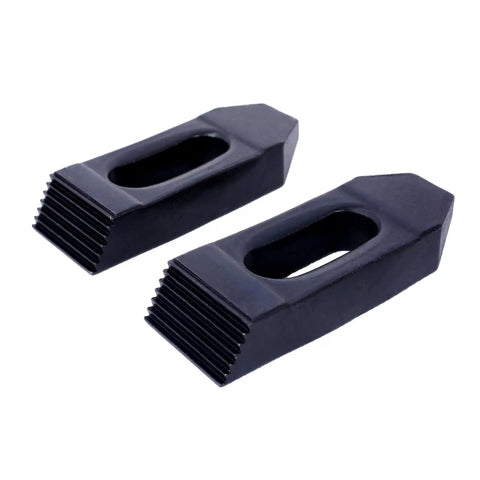 Close-up of tool steel clamps from 58 Piece T Slot Clamping Kit for Milling and Machining with T Slot Cleaner and Tightening Wrench