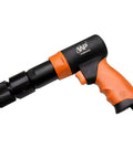 Long Barrel Air Hammer With Quick Change Chisel Retainer And 4 Piece Chisel Set, 3500 BPM Pneumatic Tool side view