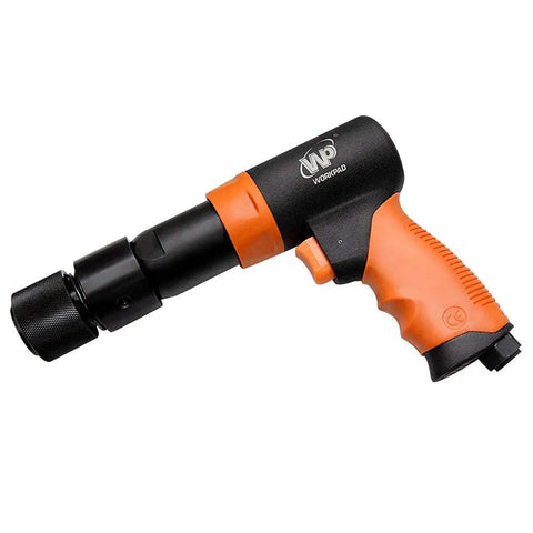 Long Barrel Air Hammer With Quick Change Chisel Retainer And 4 Piece Chisel Set, 3500 BPM Pneumatic Tool side view