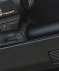 Barrel Mounted Optic Rail For X-22 Backpacker Stock, retains zero between takedowns with red dot sight on Picatinny rail.