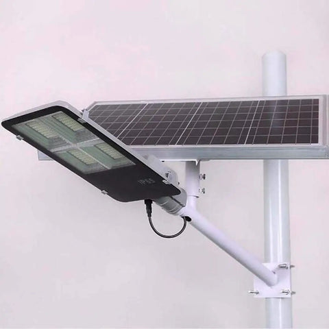 JUDYSSY Solar Floodlights with pole and solar panel, High Brightness Outdoor Waterproof IP65 Garden Light for safety.