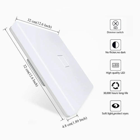 Side view of Daylight White 5000K 24W Square Flush Mount LED Ceiling Light 2050 Lumens No Flicker IP44 showing dimensions