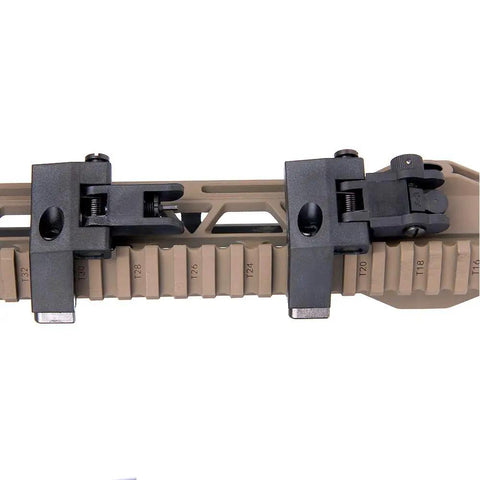 Ultralight Flip Up Sight, 45 Degree Offset Rapid Transition Front And Rear Backup Sights for rifles on Picatinny rail