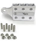 Heavy Duty 12 Way Terminal Distribution Block Bus Bar For Lithium And Agm Batteries Handles 8 Awg Up To 4 0 Awg Cables With M8 And 5 16 Inch 18 Studs rugged aluminum build with included nuts and bolts.