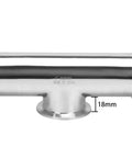 DERNORD 2-inch stainless steel tri-clamp tee side view, 3-way instrument tee for brewing systems, 304 SS