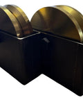 Bulletproof 6 Inch Chrome V Groove Wheels With Box Mount, featuring industrial-grade design for heavy sliding barn doors.