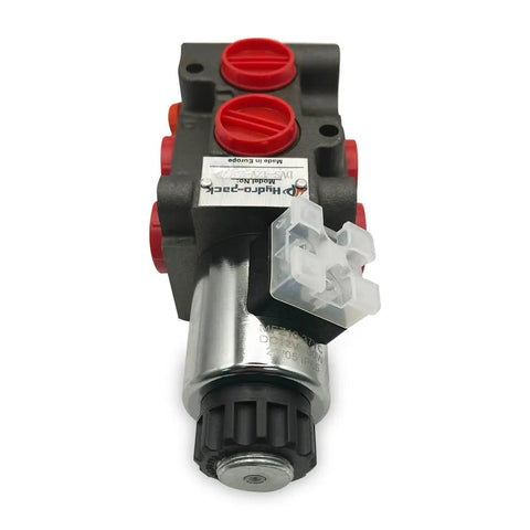 6-Port Solenoid Diverter Valve 2-Position 6-Way for Hydraulic Systems with electric coil visible