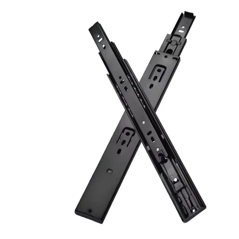 Heavy Duty Beefy Black Cabinet Drawer Slides Thickened 18 Inch Pair 45cm Smooth Glide