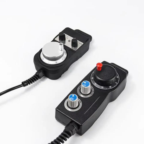 Handheld CNC Controller With Manual Pulse Generator Encoder Motion Control System Pro Grade Emergency Stop And Electronic Handwheel For Precise Speed Angle And Origin Detection To Prevent Machining Deviations And Count Loss, black plastic