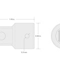 Technical diagram of 1/2 Inch to 3/4 Inch Impact Drive Adapter for Impact Wrenches Converting 1/2 To 3/4 Inch, with measurements.
