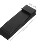 Heavy Duty Stainless Steel Kickdown Door Stop For Indoor And Outdoor Use Portable Floor Door Stopper With Punch Free No Nails Installation Foldable And Compact For Easy Storage Security Wedge For Tight Gaps in black with dimensions.