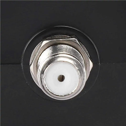Close-up of LNB to REC connector from All In One Satellite Finder Kit With LNB To REC Connector And Signal Strength Meter For Fast Dish Alignment.