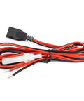 Heavy Duty 16AWG 1.5M CB Radio Power Cord 3-Pin 2-Wire With 15A Fuse for CB and Ham Radios, red and black cable coiled