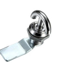 Mini Cam Lock For Drawers And Mailboxes, Silver Chrome Cylinder Lock, side view with durable keyed mechanism, easy install