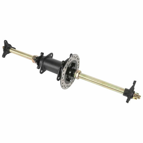 Rear Axle Kit For Go Karts And ATVs, 710mm 28 Inch Length, Heavy Duty 3 Stud Wheel Hubs, 23T Brake Spline, 28T Wheel Hub Spline visible
