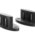 Sliding Barn Door Floor Guide With Adjustable Rollers, Double-Sided Bearing Design, Floor Mounted Black Finish