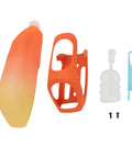 Dope Aerodynamic Water Bottle Set With Carbon Fiber Cage And 680ML Capacity featuring an orange bottle and carbon shell holder.
