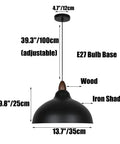 Minimalist Colorful Pendant Light Fixture, Simple Rustic Dome Lamp, Japanese Style Lighting with adjustable wire, iron shade, E27 base.