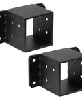 2 Pack 6x6 Post Bases 8 Gauge Heavy Duty Concrete Post Anchor Brackets For Deck Porch Railing Mailbox And Pergola Supports Fits Half Inch Bolt Anchors Black Powder Coated Finish
