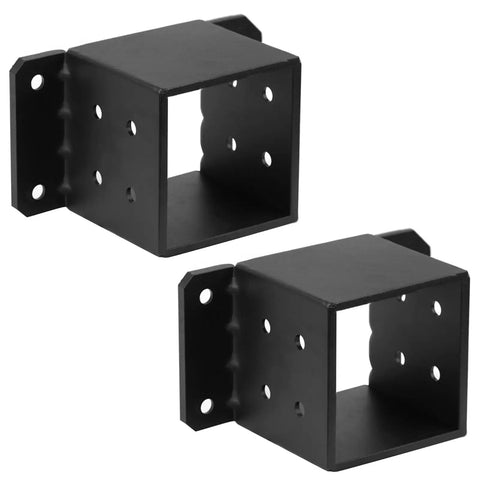 2 Pack 6x6 Post Bases 8 Gauge Heavy Duty Concrete Post Anchor Brackets For Deck Porch Railing Mailbox And Pergola Supports Fits Half Inch Bolt Anchors Black Powder Coated Finish