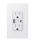 15Amp Gfci Outlet With Usb Ports, Type A And Type C Charging Hub, Pack Of 2, ETL Certified Robust Safety Receptacle with screwless wall plate.