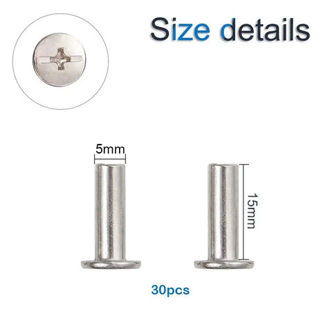 Kickass Chicago Binding Screws With Phillips Cross Head Design Heavy Duty Carbon Steel 5x15mm size for scrapbooking use.