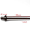 Durable M14x1mm M14 Thread Spindle Shaft Bar for DIY Wood Lathe Headstock, Solid Steel, 100mm length, 15mm diameter
