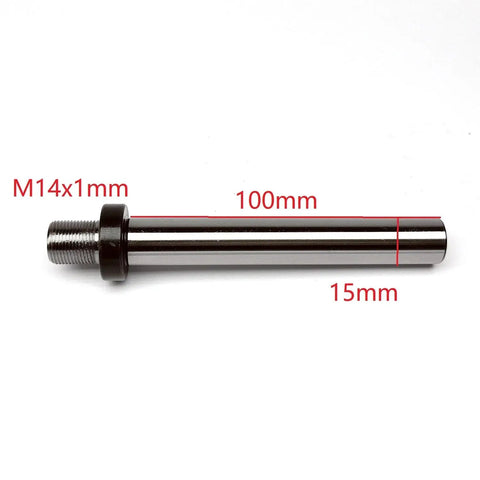 Durable M14x1mm M14 Thread Spindle Shaft Bar for DIY Wood Lathe Headstock, Solid Steel, 100mm length, 15mm diameter