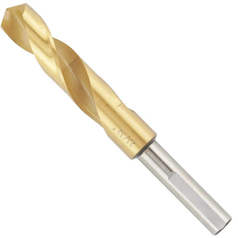 Half Inch NPT Tap And Twenty Three Thirty Second Inch Drill Bit Set Titanium Coated M2 HSS Pipe Tap Kit, reduced shank