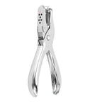 Heavy Duty Metal Single Hole Puncher For 8 Sheet Capacity With 6mm Punch Diameter, side view showing slim handle and plier style design