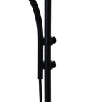 Adjustable Antique Brass Wall Sconce With White Ceramic Shade Hits Different In Kitchens Or Hallways Super Chic One Light Fixture Easy To Mount Rock Solid Vintage Design close-up of black pole details with wiring