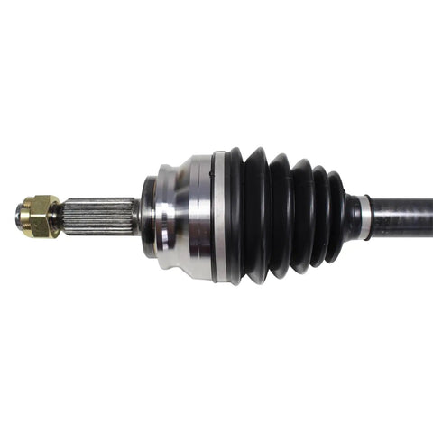 Left Front Driver Side CV Axle Shaft Assembly For OE Fit And Smooth Vibration Free Performance With Premium Materials Precise Balancing And A Beefy Boot Build, black boot close-up