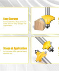 Top Shelf 35 Piece 1/2 Inch Shank Flush Trim Router Bit Set With Heavy Duty Tungsten Carbide Tips For Woodworking And Milling That Will Kick Ass In Any Workshop Today with aluminum case and carbide bits.