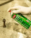 Person spraying Super Penetrant Aerosol For Corroded Fasteners And Seized Mechanical Components Plastic Safe Formula