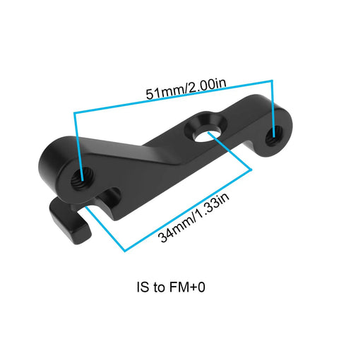 IS Mount To Flat Mount Brake Adapter black with dimensions 51mm x 34mm for 160mm rear or 180mm front rotors view