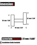 Dimensions diagram for Matte Black Wall Mounted Towel Hook Set Two Pack Made From 304 Stainless Steel Corrosion Resistant