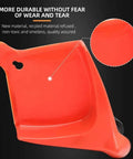 Close-up of a red plastic guide from Car Hose Guide Set Of 4 Automatic Plastic Hose Guides For A Smooth Roll Prevent Snags Under Tires During Car Wash And Maintenance Durable Polyethylene Construction Fits Cars Motorcycles And Trucks.