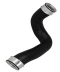 Beefed Up Engine Air Intake Hose For Mercedes Benz W210 E220 CDI W21 Replacement Premium Synthetic Rubber With Multi Layer Reinforced Fiber Heat And Cold Resistant Flexible Durable Hose For Smooth Throttle And Long Life, black hose angled view
