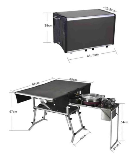 Outdoor Mobile Kitchen For Camping And RV Trips Portable Stove And Cooking Station Quick Setup In Minutes 26 By 37 Inches