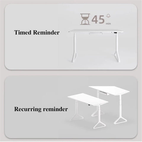 Smooth Electric Standing Desk With Natural Wood Top Adjustable Height Workstation Quiet Motor Gaming Setup Home Office Writing Table: Timer settings.
