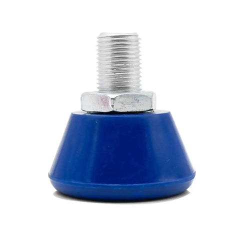 Close-up of one blue 82A PU rubber plug from the 2 pack roller skate toe stops with brake blocks for all surfaces.
