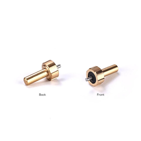 SR350D Oxygen Regulator Repair Kit With Diaphragm No Fuss Rebuild Parts For Oxygen Regulator Compatible With SR350D And Other Welding Gas Gear No Air Leaks Stable Pressure Tight Fit Budget Friendly brass diaphragm pins, back and front views