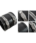 Top Notch Flexible Pipe Coupling Kit For 1 Inch PVC And Rubber Drain Repair Clamps Fast Fix For Leaky Sewer Lines Easy Install Plumbing Connection black rubber coupling with stainless steel hose clamps